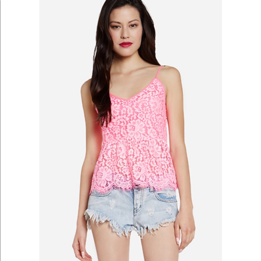 DV DOLCE VITA KAMALA PINK LACE TOP